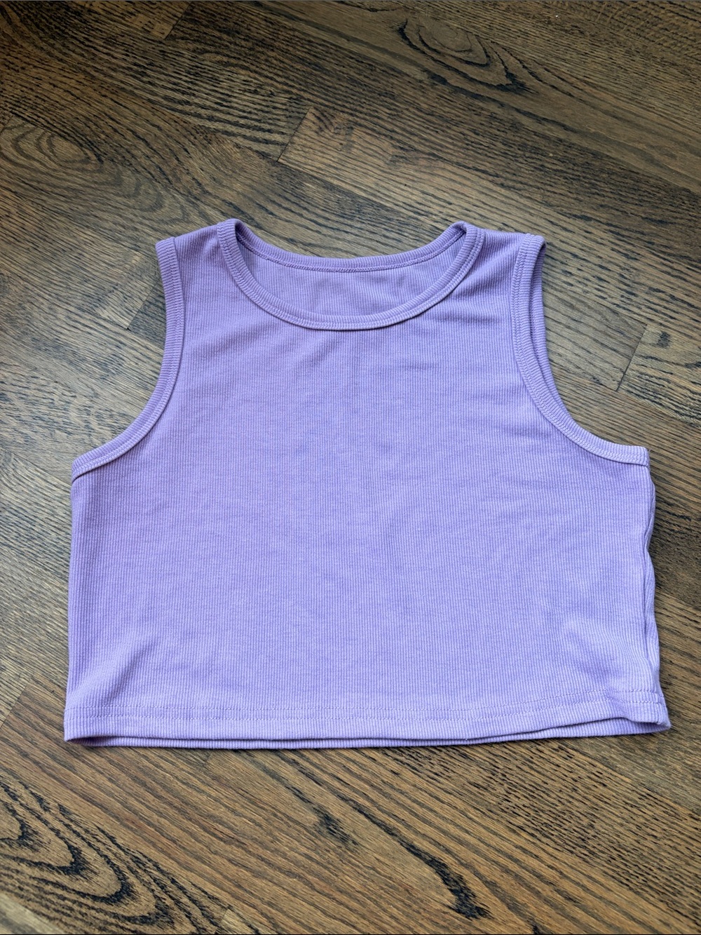 Lilac Ribbed Crop Tank Top - Women/Teen